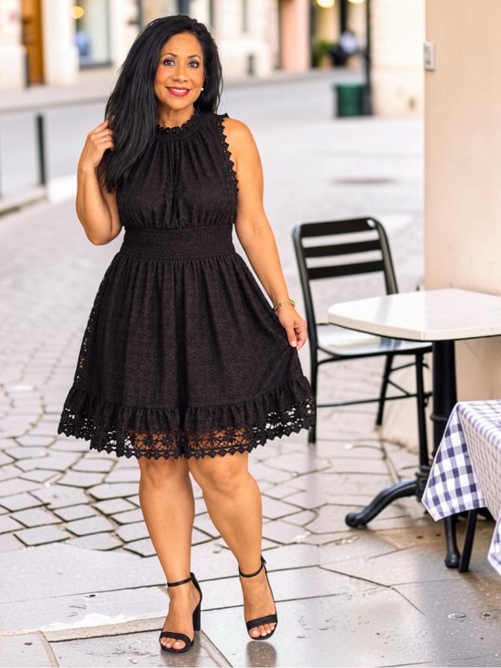 Max Studio London Black Lace Sleeveless Fit & Flare Dress XL